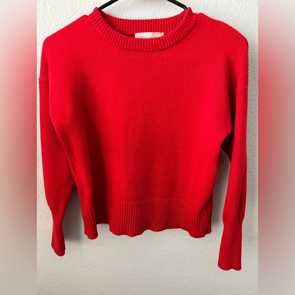 Philosophy Red Sweater, Size Small